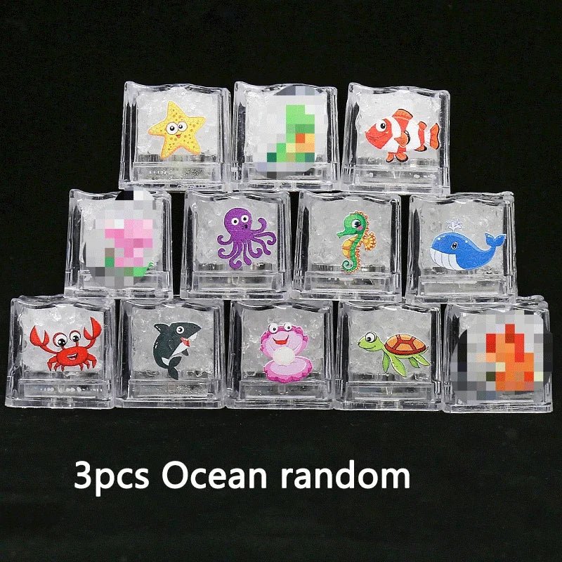 3 cubes LED bain océan jouet sensoriel enfant