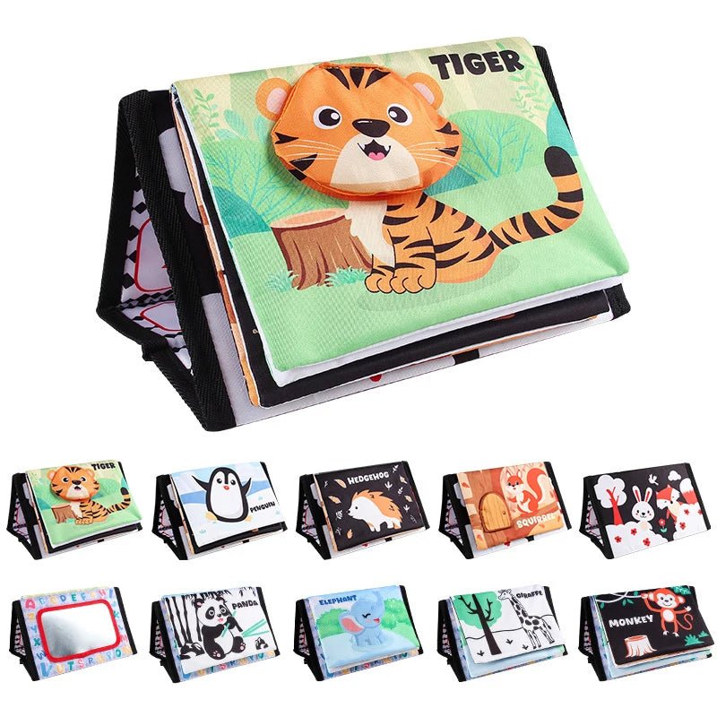 Livre bébé tigre textures froissées anneau dentition