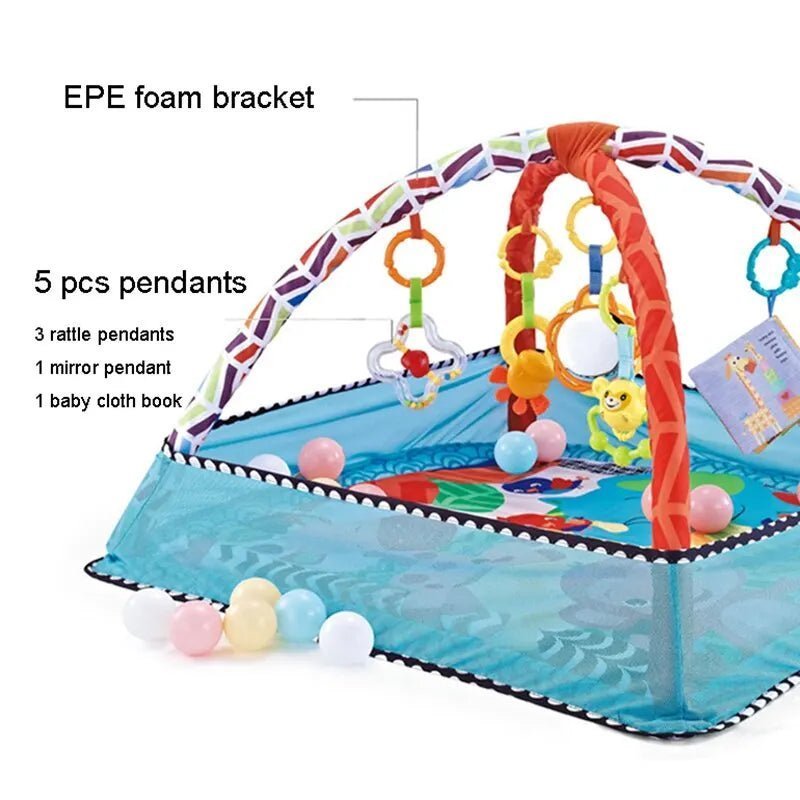 "Vue détaillée du tapis de jeu rampant pour tout-petits