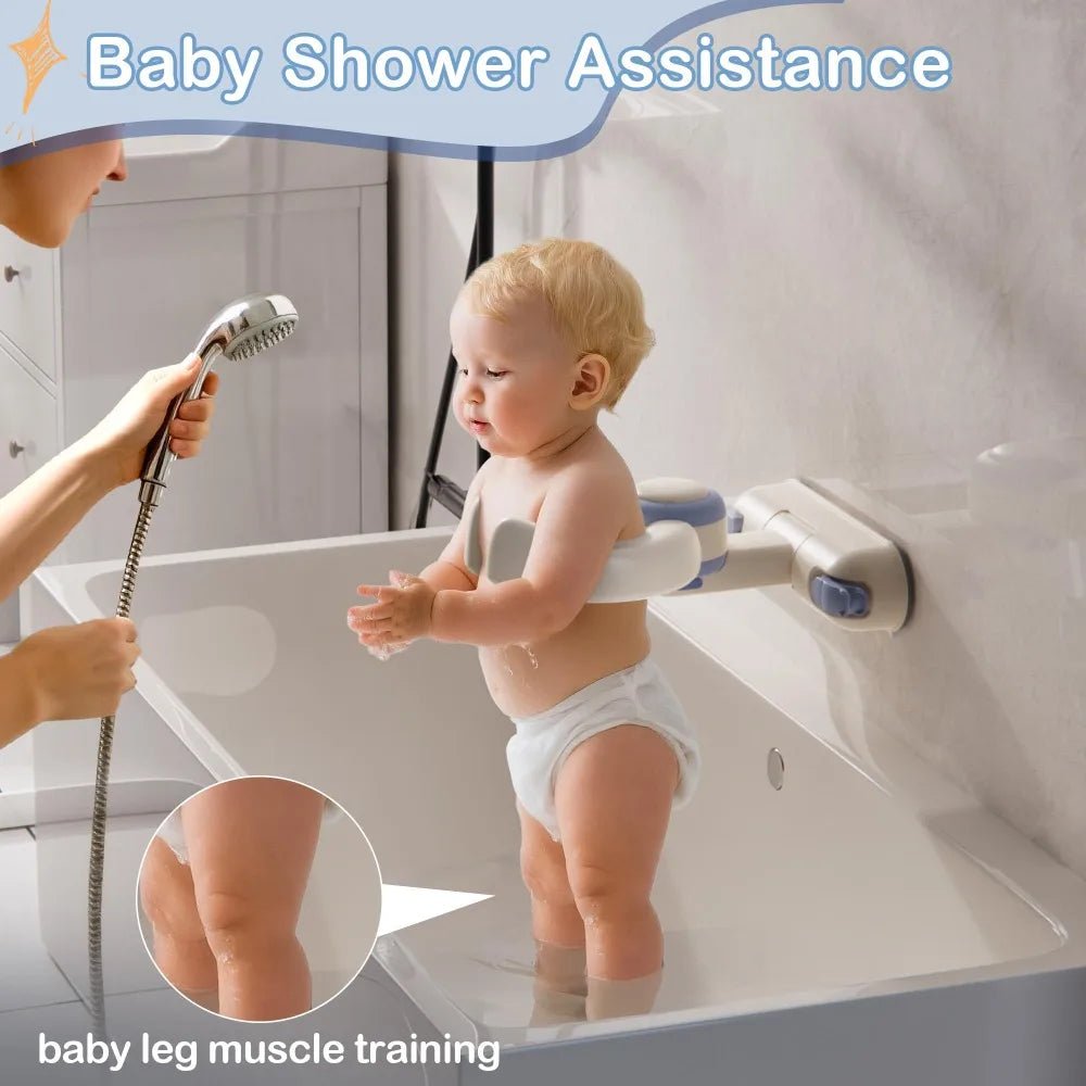 Support mural réglable pour baignoire bébé avec système de fixation par ventouse