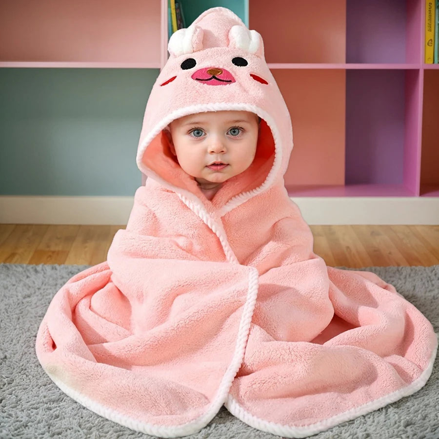 Serviette polyester corail nouveau-né tout-petit