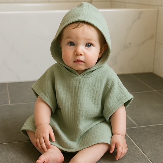 une cape de bain bébé adaptee