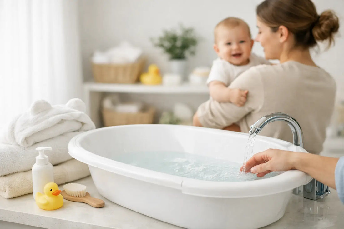 Préparer le bain de bébé rapidement sans stress
