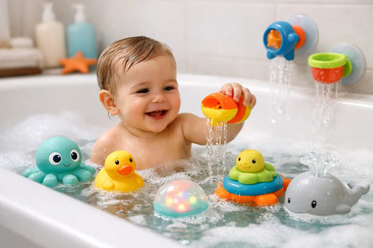 Meilleurs jouets sensoriels pour le bain de bébé