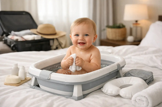 Voyager avec bébé : bain minimaliste et sûr