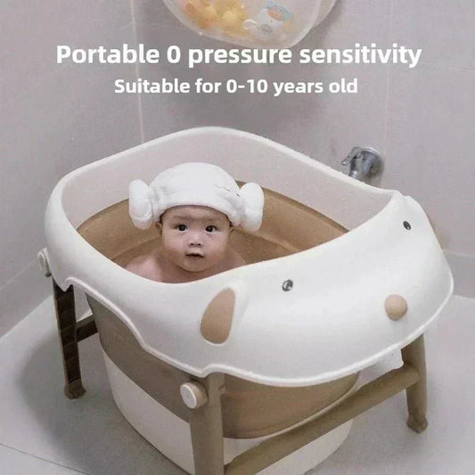 Baignoire bébé pliable rose compacte et pratique