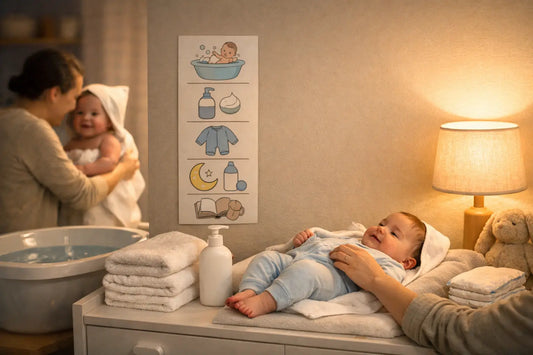 Routine hygiène bébé soir en 6 étapes simples
