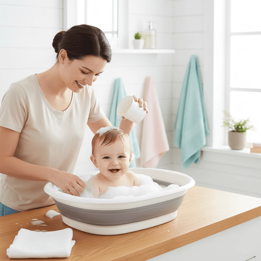 Bébé pleure au bain
