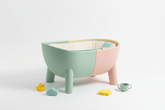 Baignoire sur pied ergonomique pour bébé à hauteur confortable