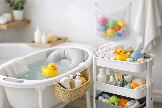 12 meilleures idées de rangement pour le bain de bébé