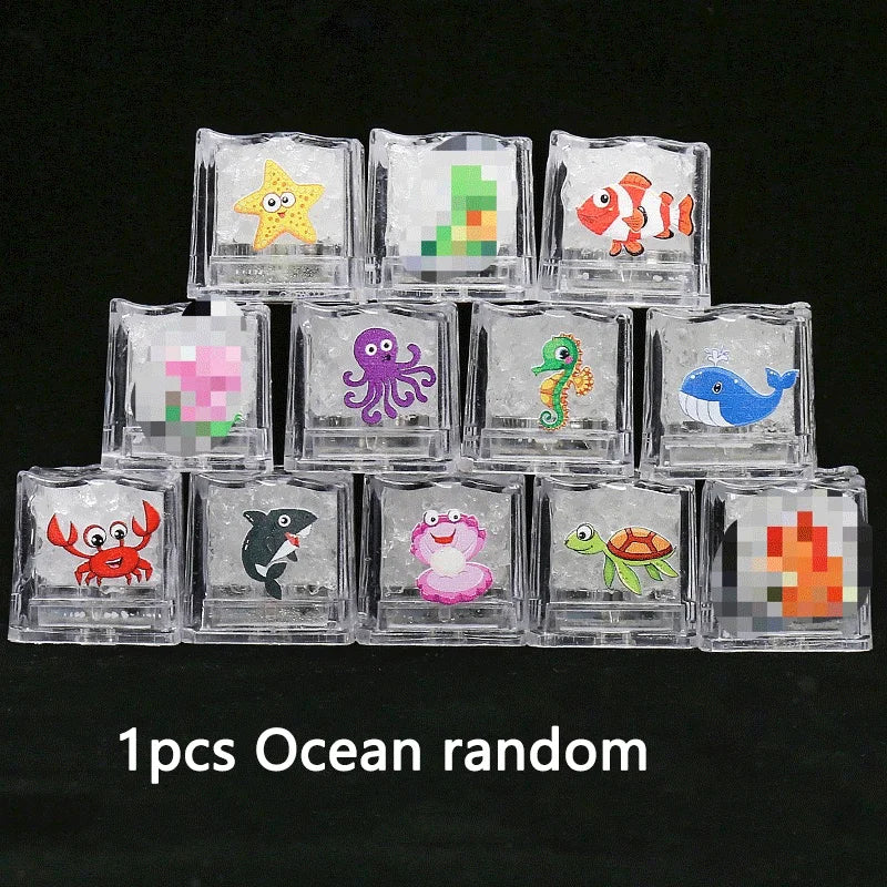 3 cubes LED bain dinosaure jouet sensoriel