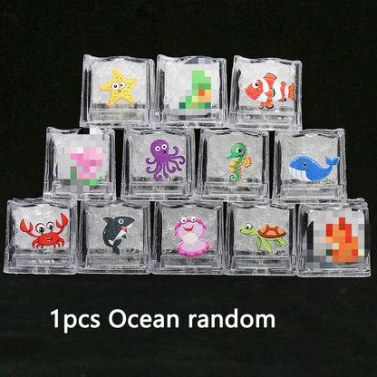3 cubes LED bain dinosaure jouet sensoriel