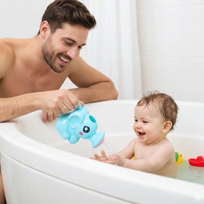 Accessoires de bain bébé sans danger et ludiques"