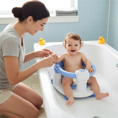 Anneau de bain bébé antidérapant avec ventouses stables.