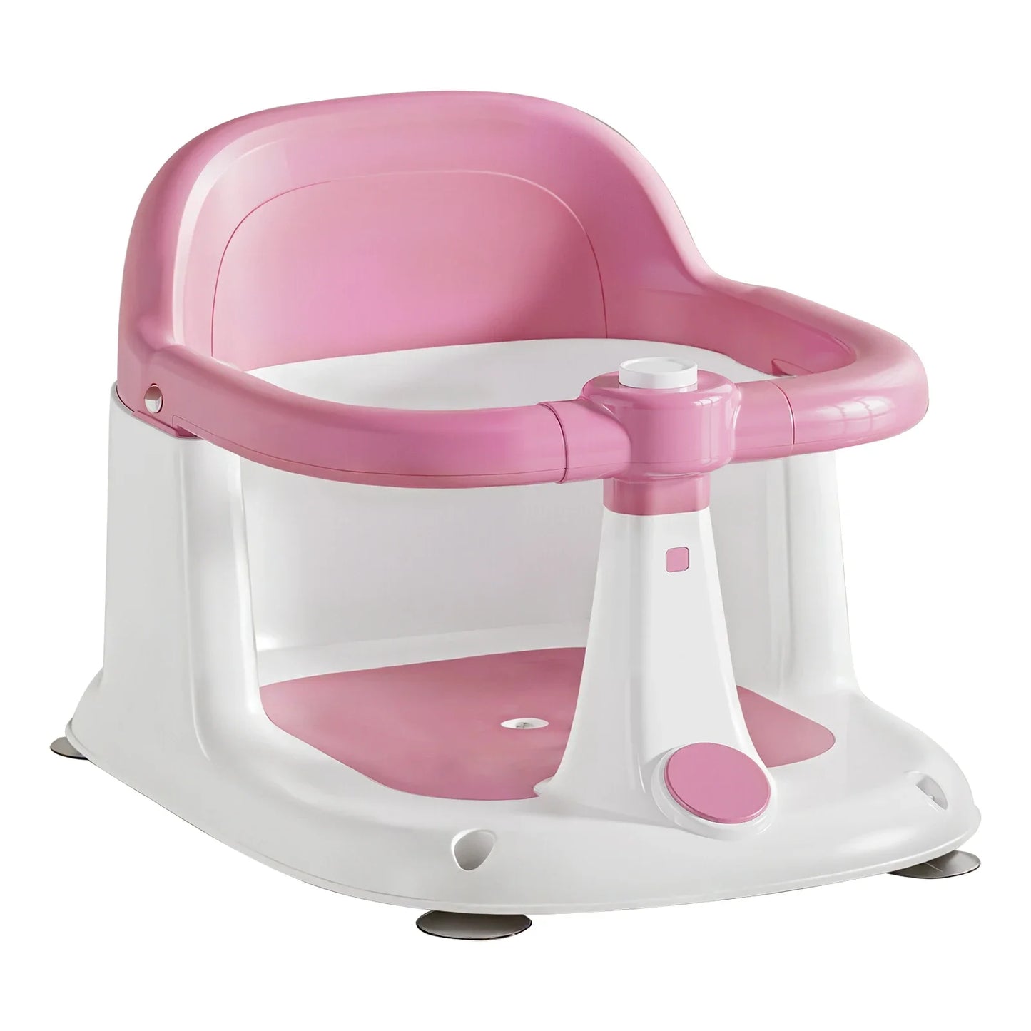 Bébé assis dans siège de bain sécurisé