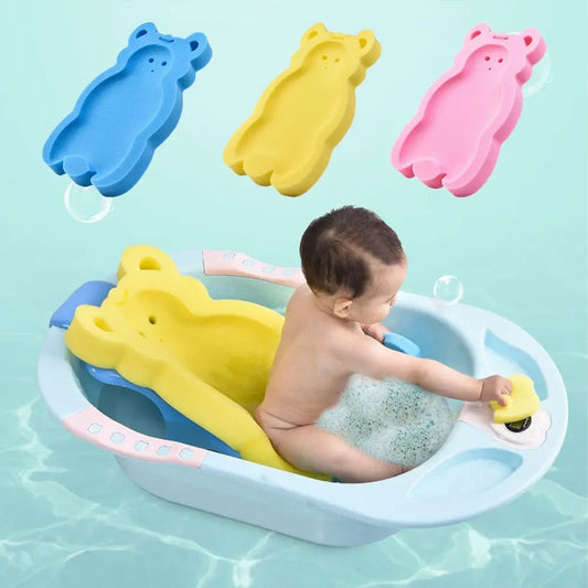 Baignoire bébé pliable jaune avec support antidérapant