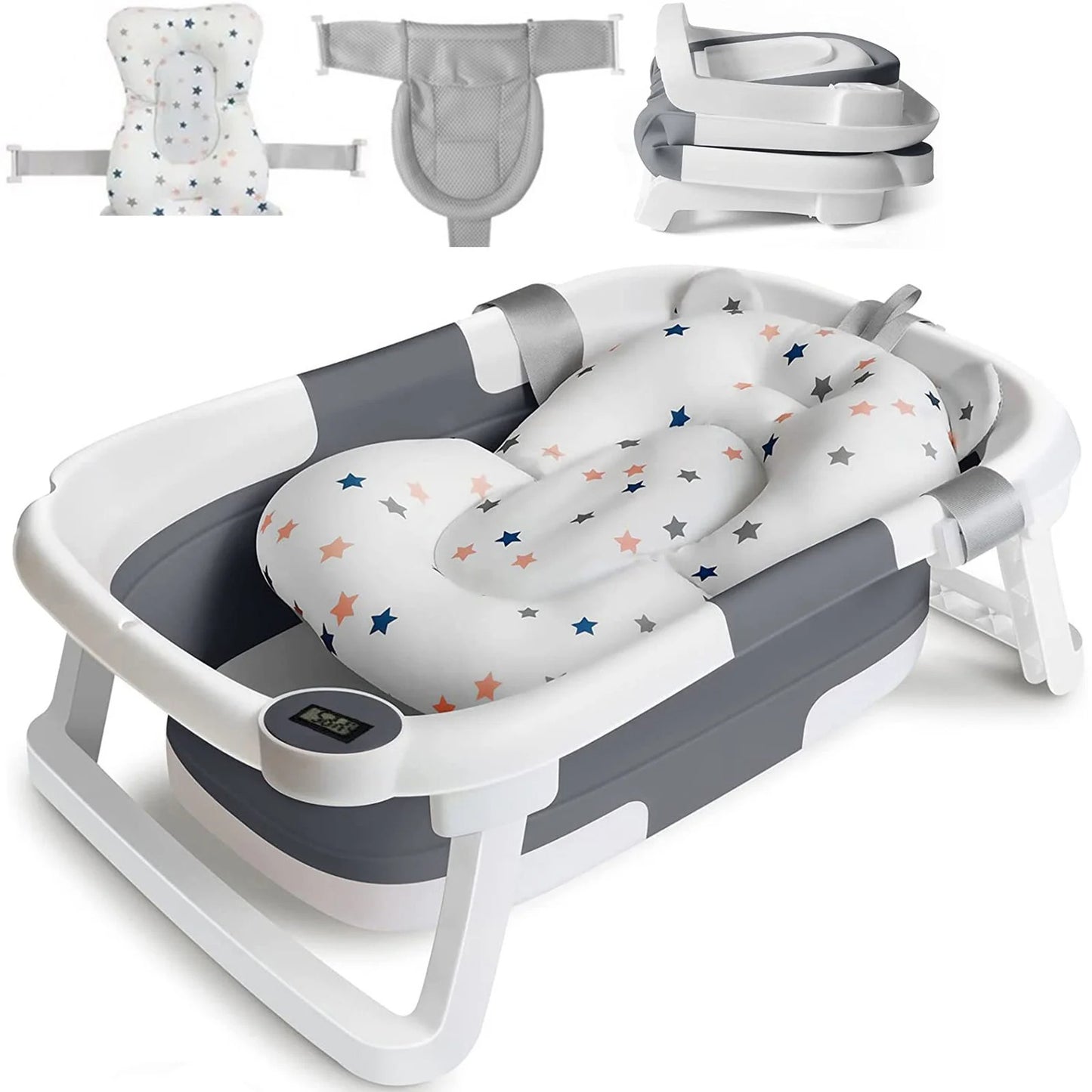 Baignoire pliable verte ergonomique pour nourrisson sans BPA.