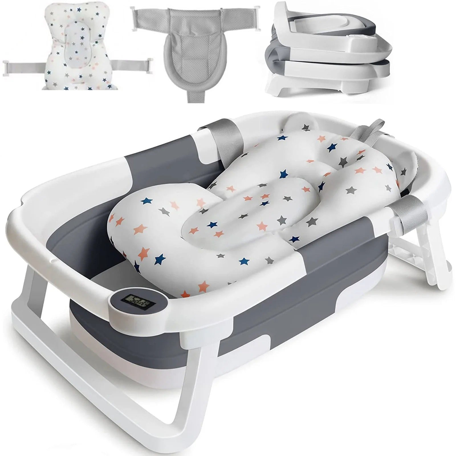 Baignoire pliable verte ergonomique pour nourrisson sans BPA.