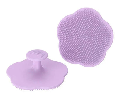 Brosse silicone bébé anti-croûtes violet