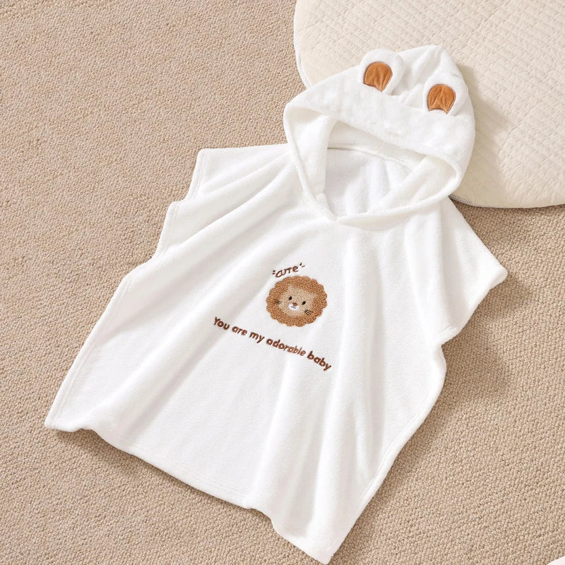  Cape de bain bébé coton blanc ultra-douce