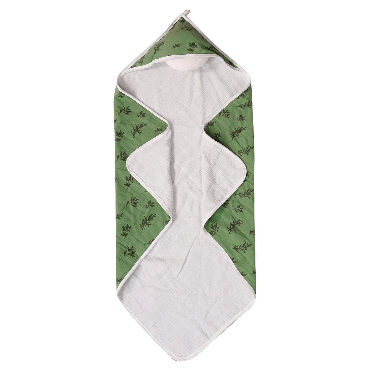 Cape de bain bébé coton naturel beige avec capuche