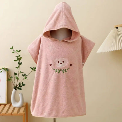 "Cape de bain bébé ourson blanc doux