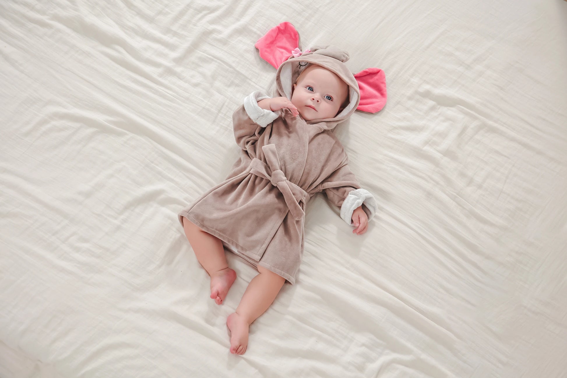 Cape de bain bébé rose ultra-absorbante"