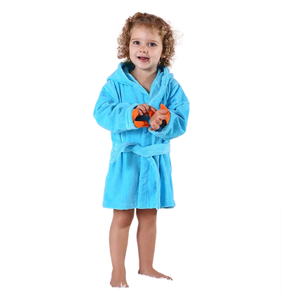 Cape de bain coton bio capuche dinosaure