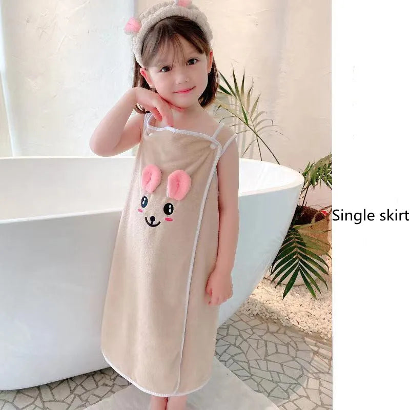 Cape de bain enfant fille microfibre premium