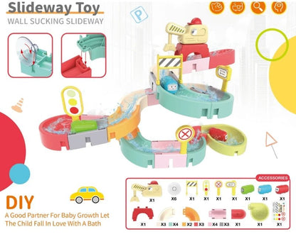 Circuit de bain dinosaures pour bébé avec toboggan aquatique