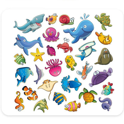 Collection jouets bain thématiques animaux jungle océan