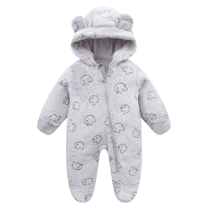 Combinaison bébé flanelle cartoon oreilles adorables