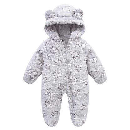 Combinaison bébé flanelle cartoon oreilles adorables