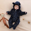 Combinaison bébé flanelle rose avec capuche