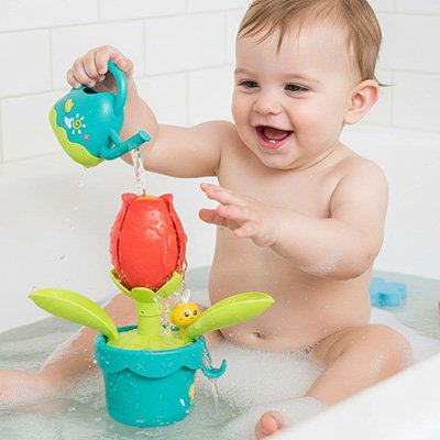Ensemble de jouets de bain pour bébé avec animaux marins colorés