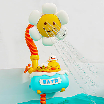 Jouet bain tournesol bleu avec jets d'eau ajustables