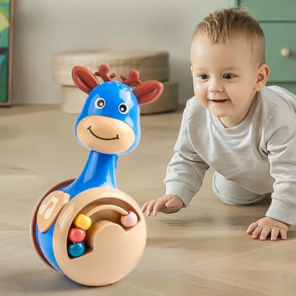Jouet culbuto cerf bleu pour bébé