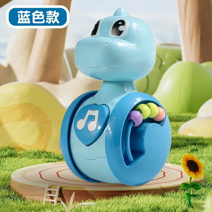 Jouet culbuto dinosaure bleu pour bébé