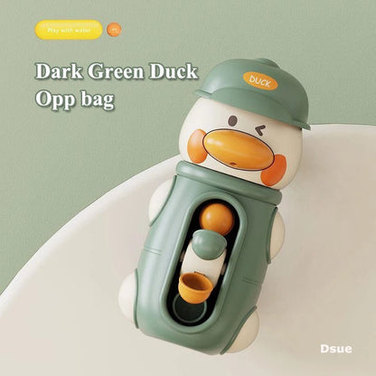 Jouets de bain pour bebe en teinte verte.