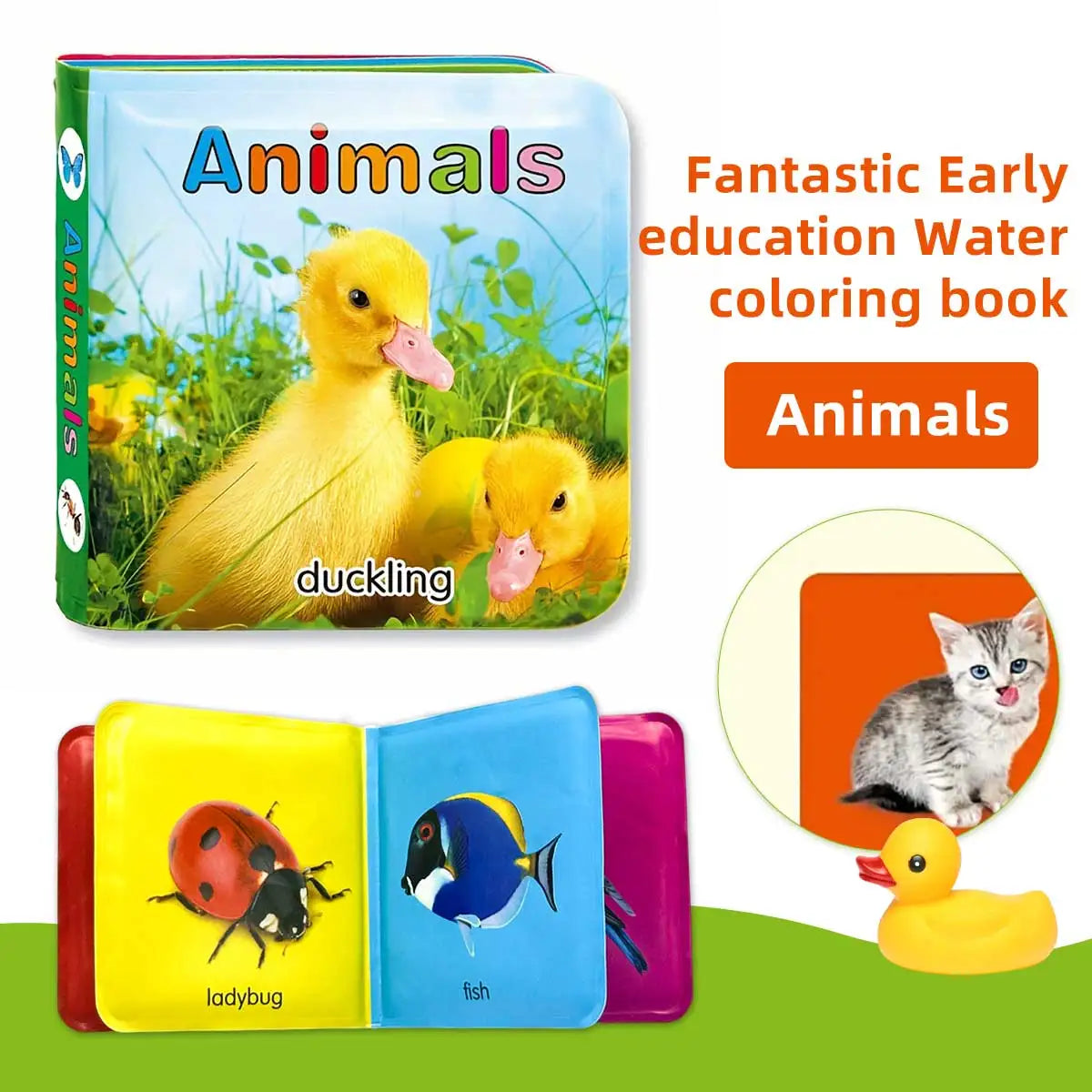 Livre de bain éducatif imperméable pour tout-petit - stimulation sensorielle
