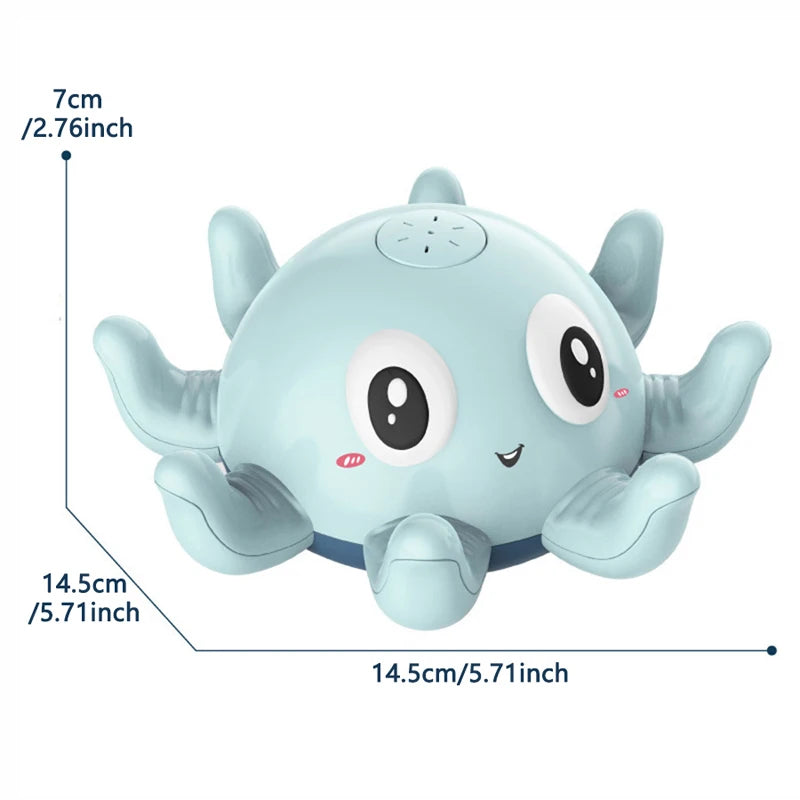 Pieuvre interactive bain lumière eau bébé rose