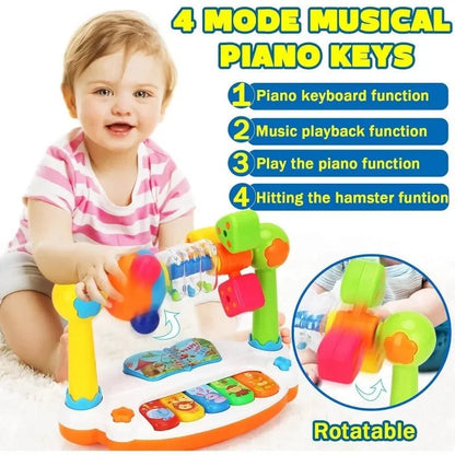 Baby Piano Toys Kids Rotating Music Piano™  Keyboard with Light Sound, MusicalToys for Toddlers,Early Educational Music Toy Gifts