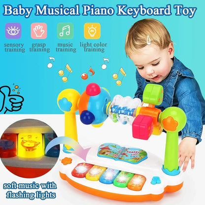 Baby Piano Toys Kids Rotating Music Piano™  Keyboard with Light Sound, MusicalToys for Toddlers,Early Educational Music Toy Gifts