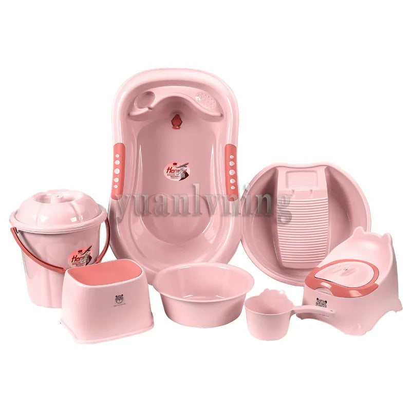 Baignoire sur Pied Bébé 7 Pièces™Antidérapante - Set Complet