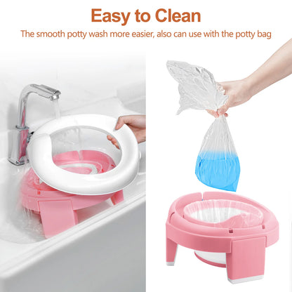 Pot de voyage pliable pour bébé avec siège de toilette