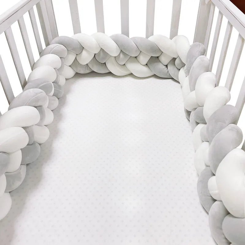 1-3.6M Baby Bed Bumper Handmade Knotted Braid Weaving Plush Crib Protector Infant Knot Pillow Baby Room Decor