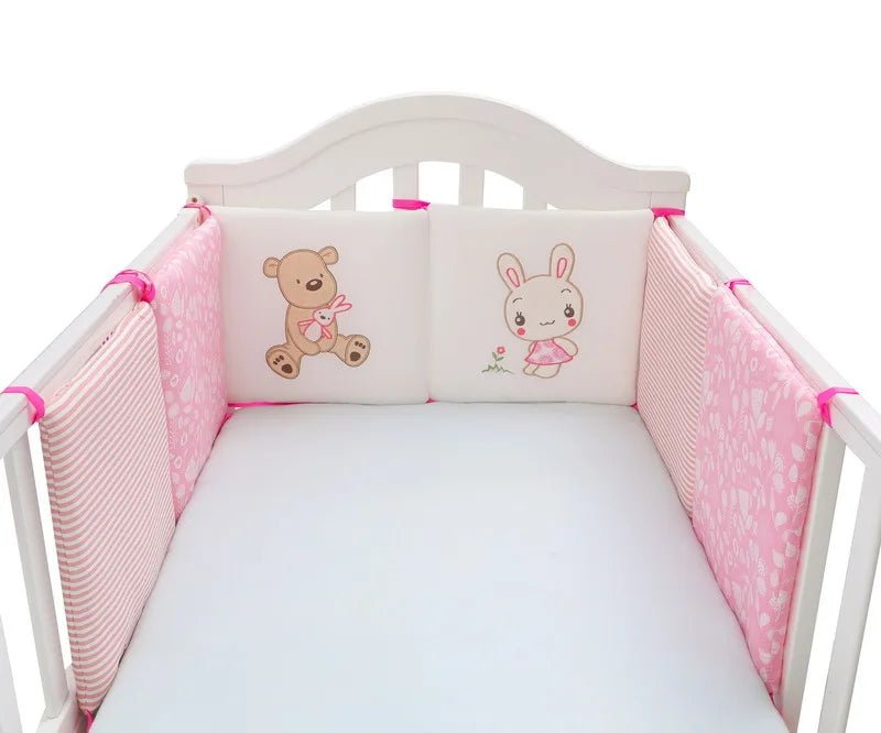 6Pcs/Set Baby Bed Protector Crib Bumper Pads Baby Bed Bumper Kids Safety Bed Around Cotton Blend Crib Anti-collision Anti-fall