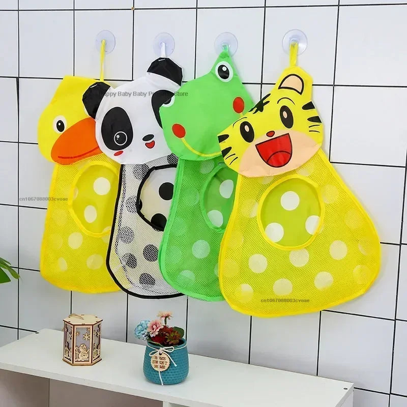 Sac de rangement maille pour jouets de bain bébé avec ventouses puissantes"