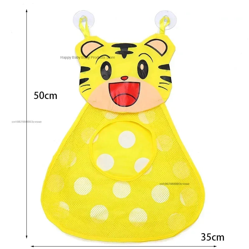 Sac filet de drainage pour jouets de bain enfant suspendu dans salle de ba