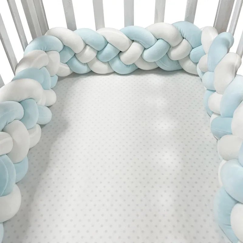 1-3.6M Baby Bed Bumper Handmade Knotted Braid Weaving Plush Crib Protector Infant Knot Pillow Baby Room Decor